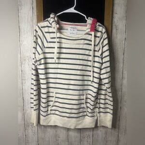 Womens American Eagle Stripe Hooded Fleece Sweatshirt Hoodie M Small